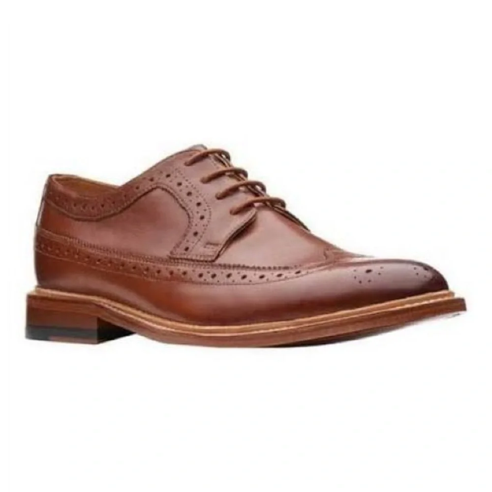 NEW!! Men’s Bostonian No16 Soft Wing Lace Up Oxfords Dark Tan Leather Size 8M